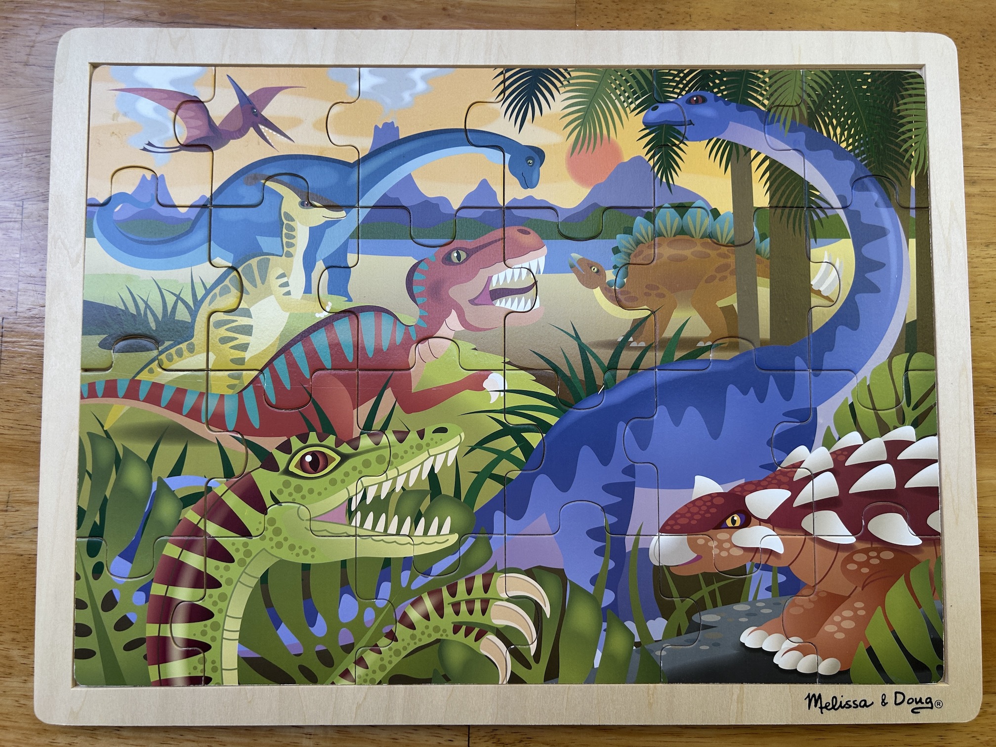 Wooden Melissa and Doug Dinosaur Puzzle 2